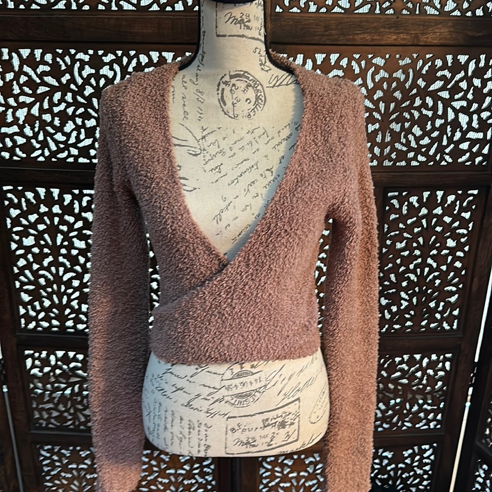 SKIMS cozy knit wrap top